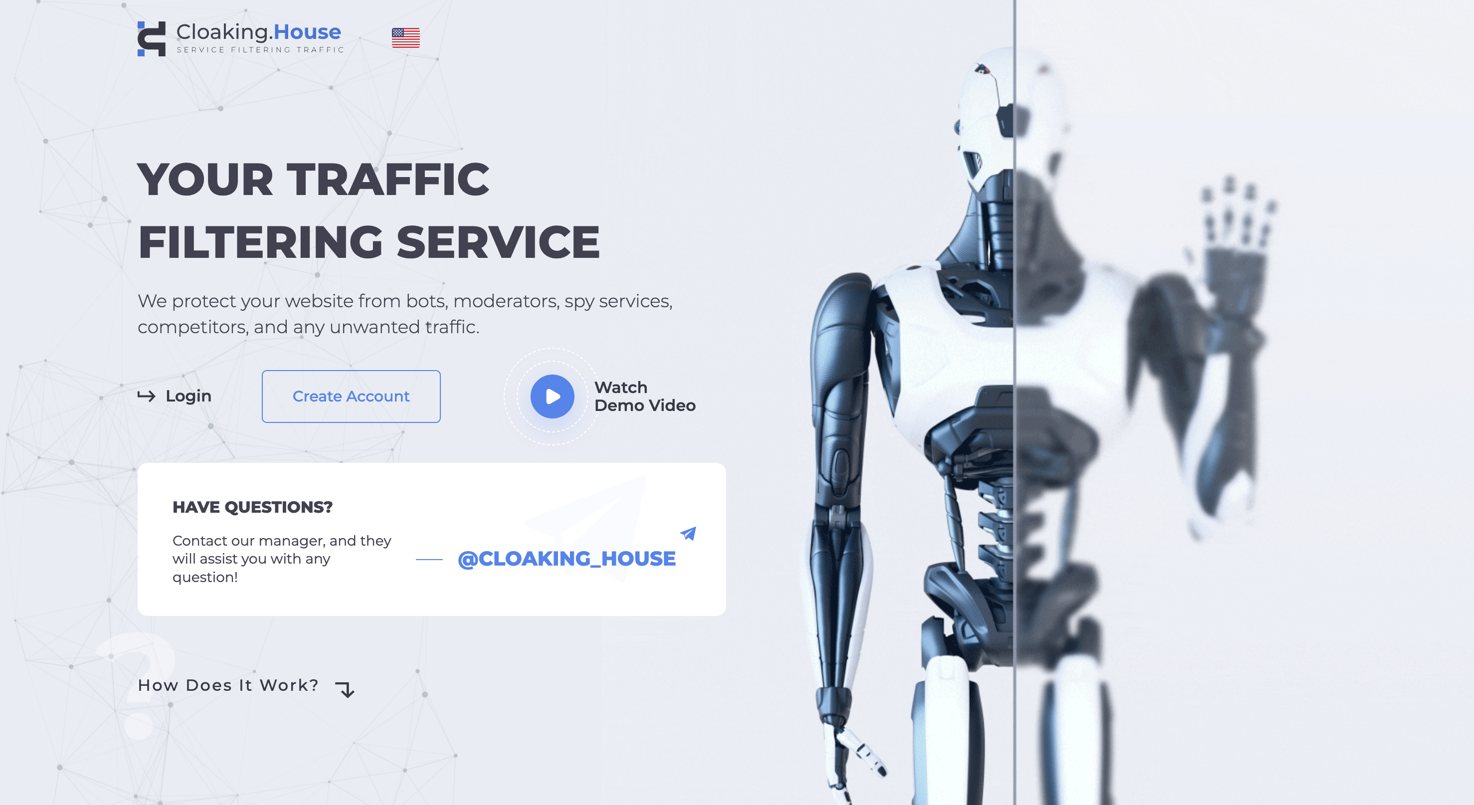 Cloaking.House platform dashboard illustration